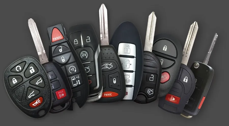 Divers types de clés d'auto